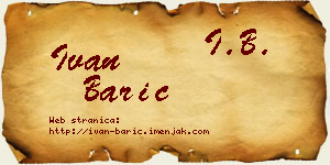 Ivan Barić vizit kartica